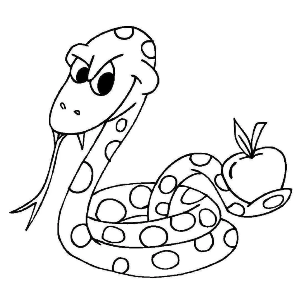 Desenho de Cobra Divertida para colorir e imprimir grátis
