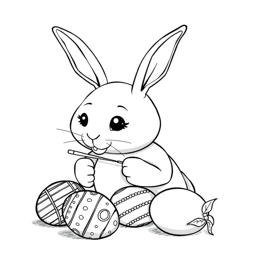 Desenho de Coelho Da Páscoa para colorir e imprimir grátis