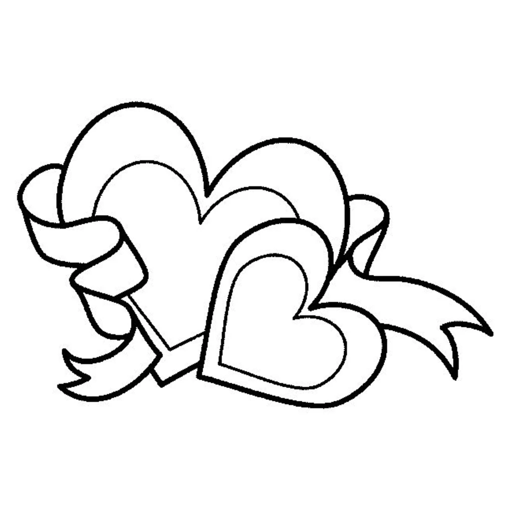 Desenho de Corações para colorir e imprimir grátis