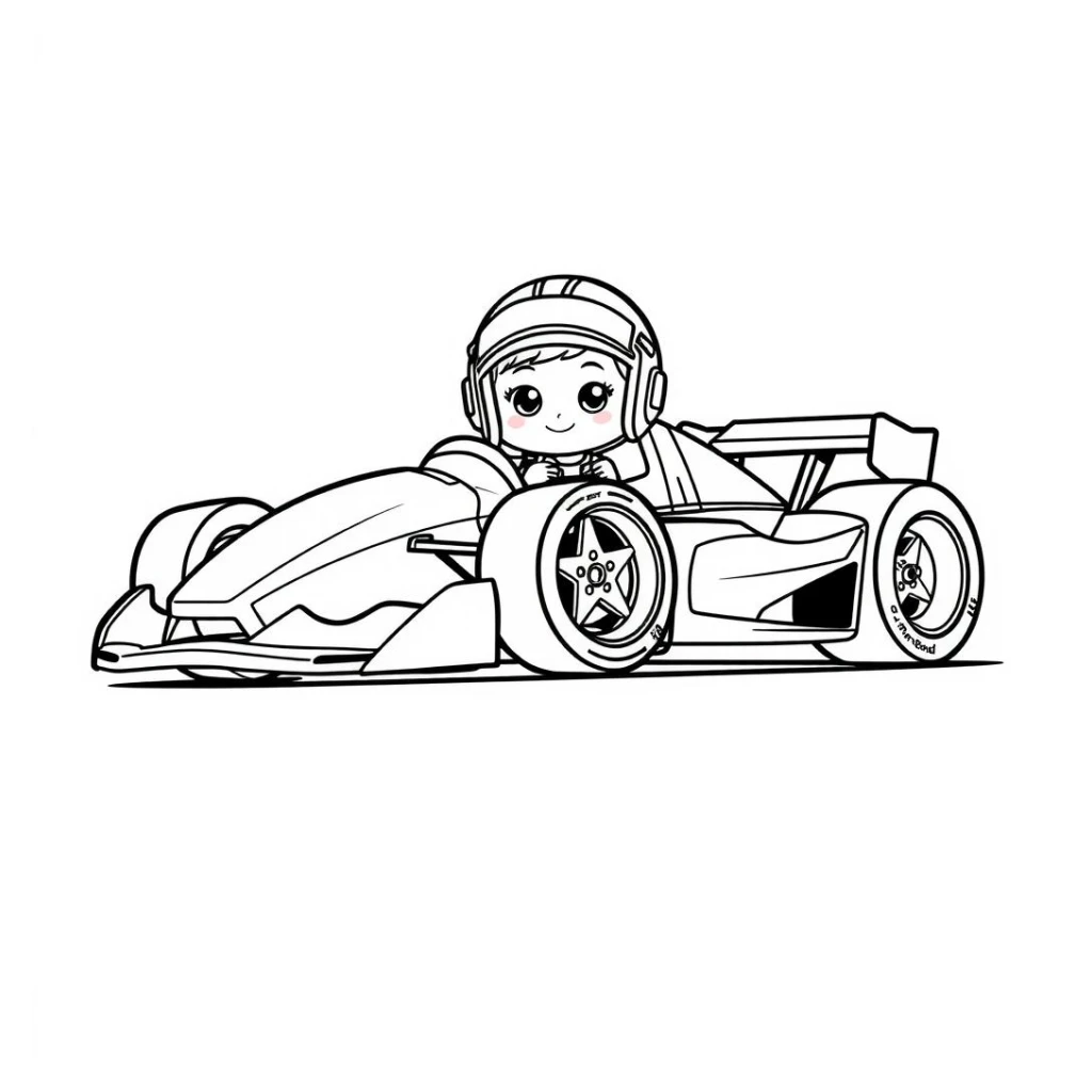 Desenho de Corrida De Carros com Senninha para colorir e imprimir grátis