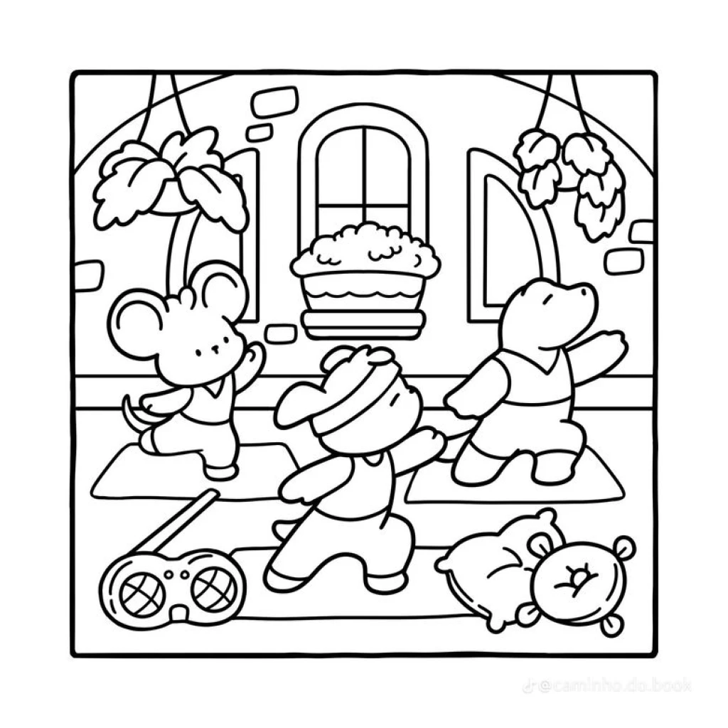 Cozy friends coloring page to print for free