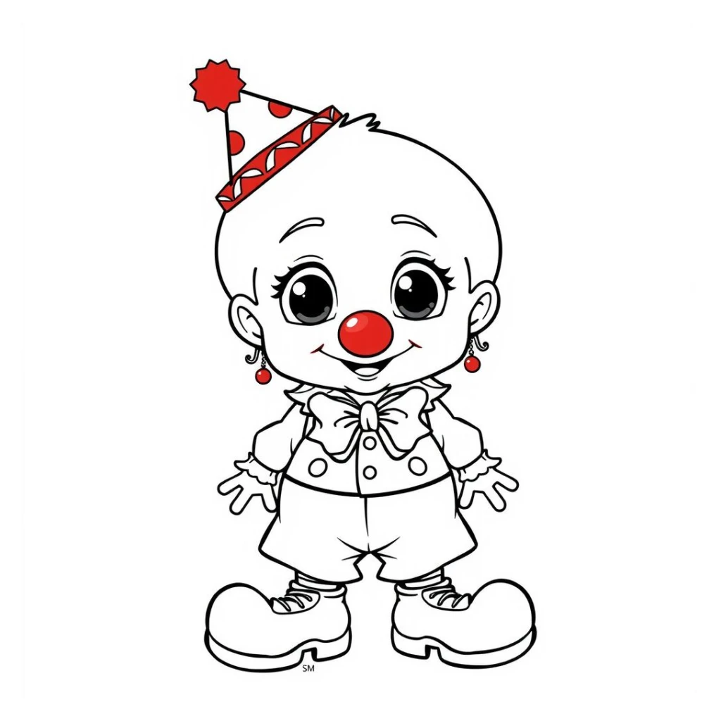 Desenho de Palhaço Menino Feliz para colorir e imprimir grátis