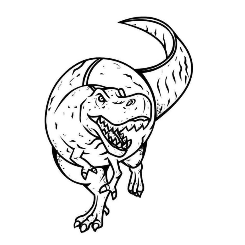 Desenho de Dinossauro Tiranossauro Rex para colorir e imprimir grátis