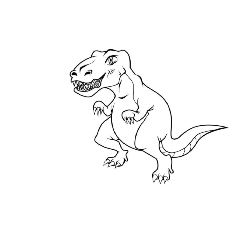 Desenho de Dinossauro T-Rex para colorir e imprimir grátis
