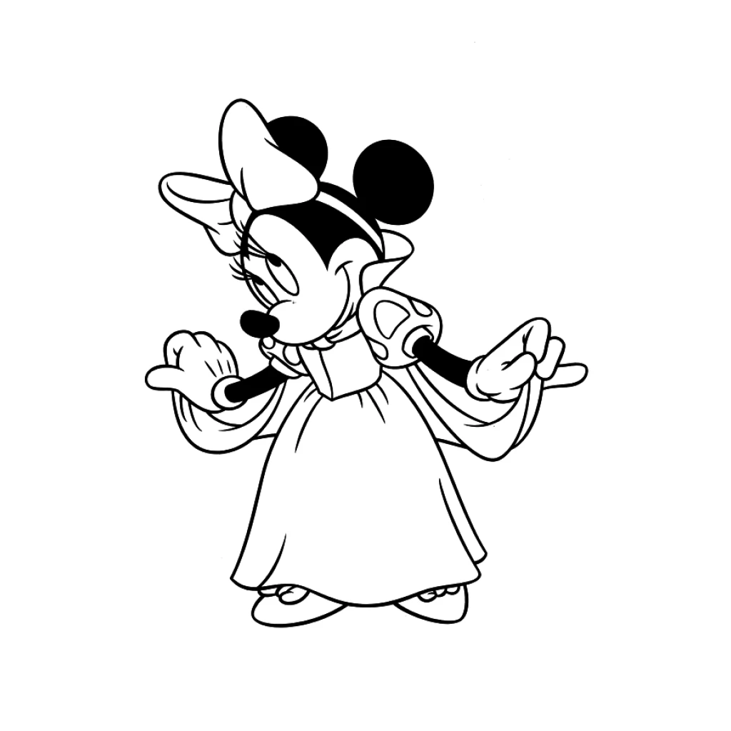 Desenho de Minnie Mouse para colorir e imprimir grátis