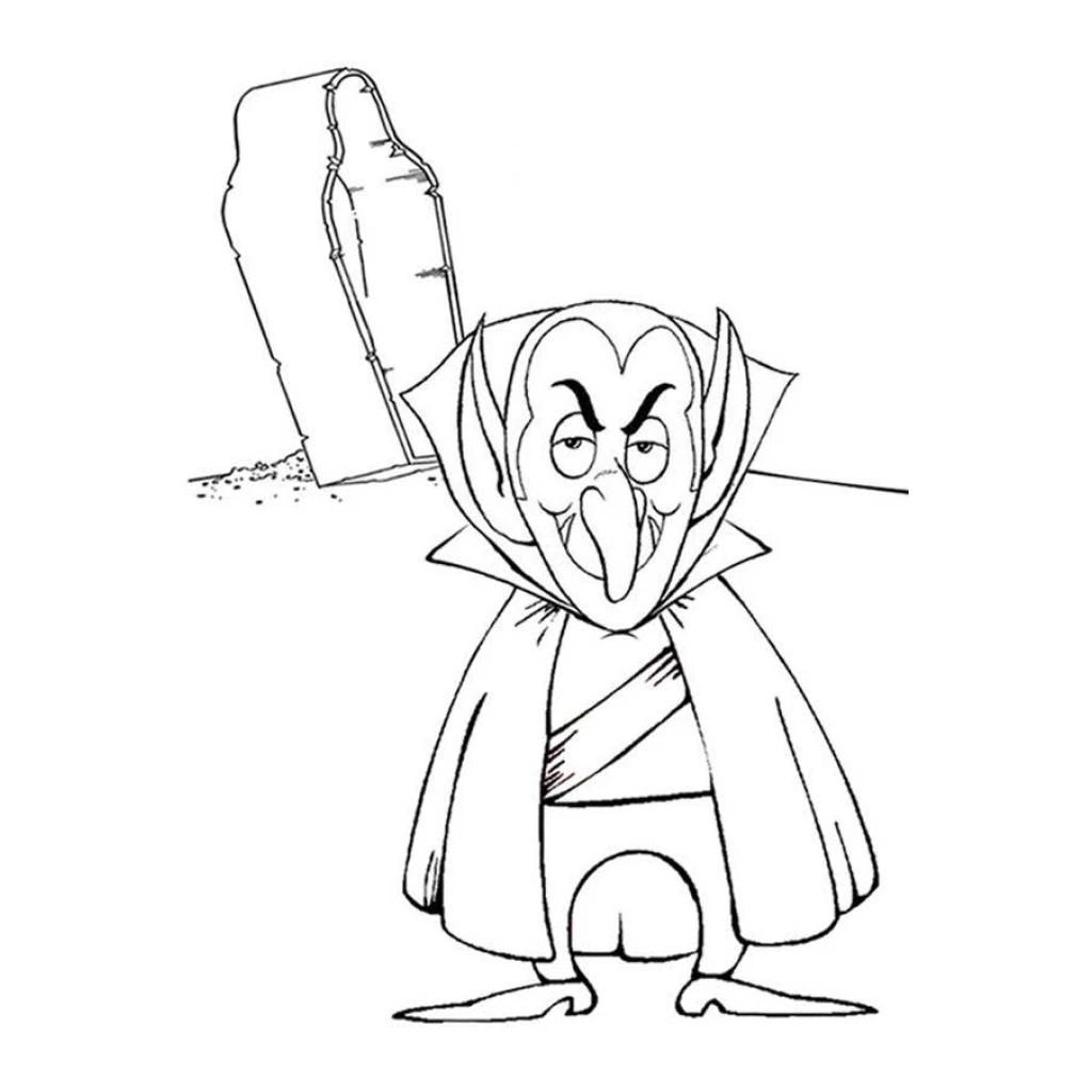 Desenho de Drácula para colorir e imprimir grátis