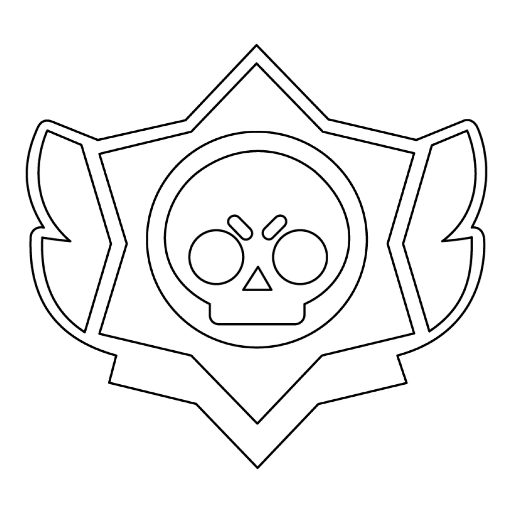Desenho de Emblema De Jogo brawl stars para colorir e imprimir grátis