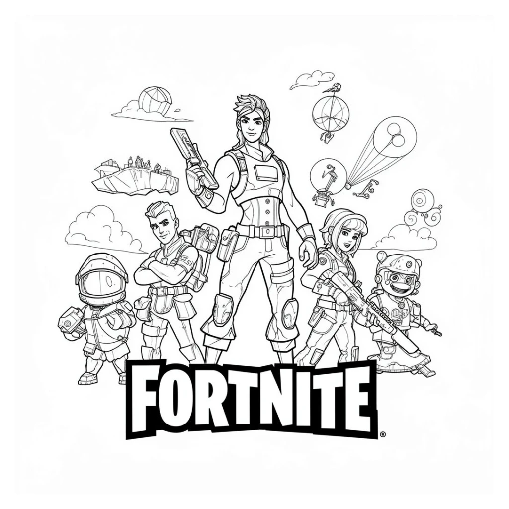 Desenho de emblema do jogo fortnite para colorir e imprimir grátis