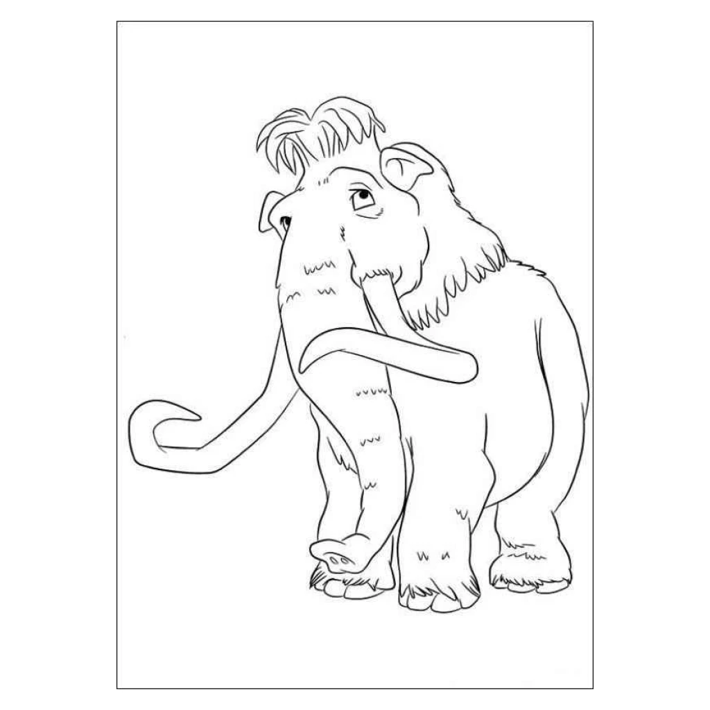 Desenho de Mamute Da Era Do Gelo para colorir e imprimir grátis