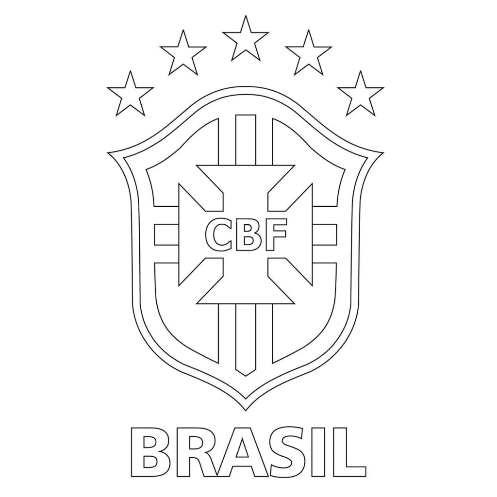 Brazilian National Football Team Crest coloring page to print for free