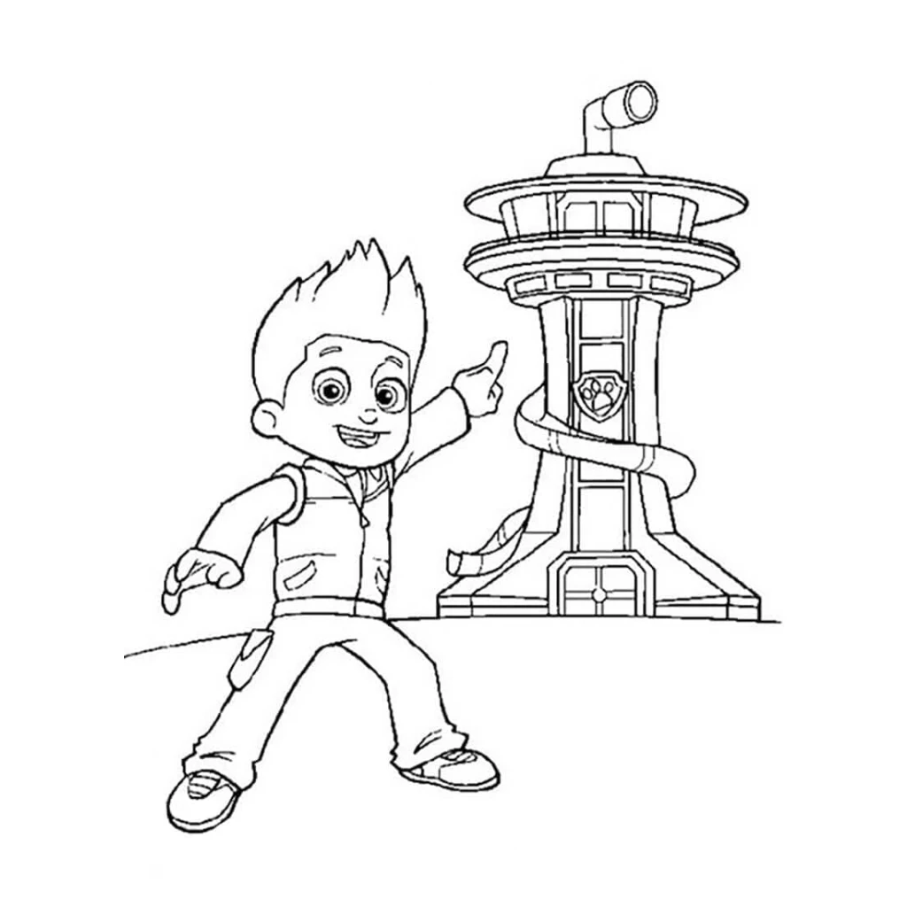 Desenho de Ryder Da Patrulha Canina para colorir e imprimir grátis