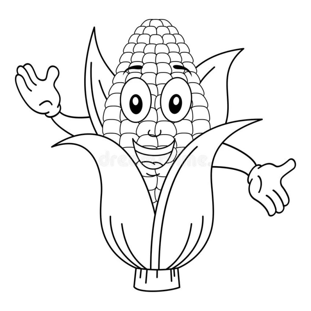 Desenho de Milho Divertido para colorir e imprimir grátis