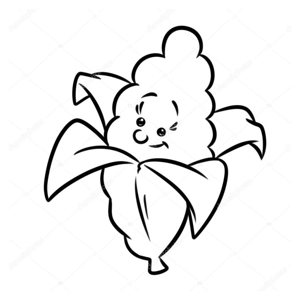 Desenho de Milho Divertido para colorir e imprimir grátis