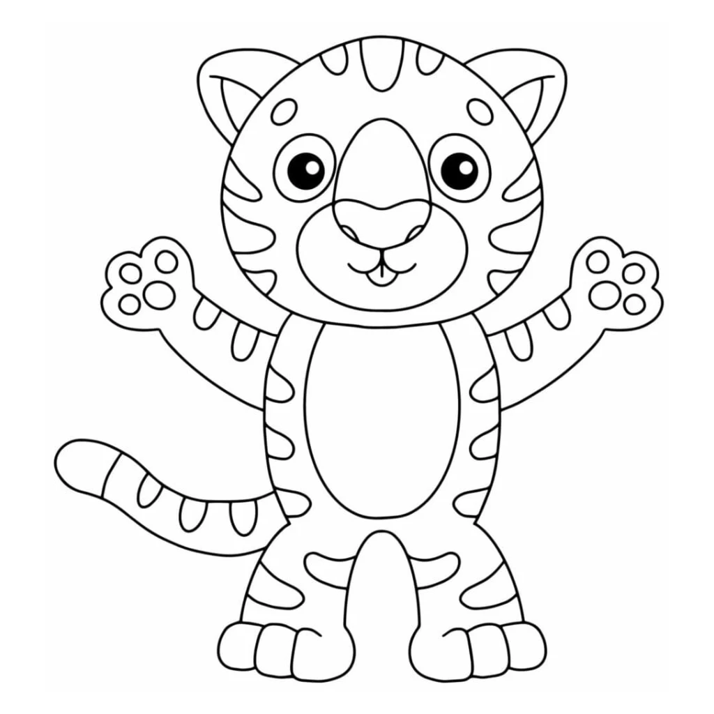 Desenho de Filhote De Tigre para colorir e imprimir grátis