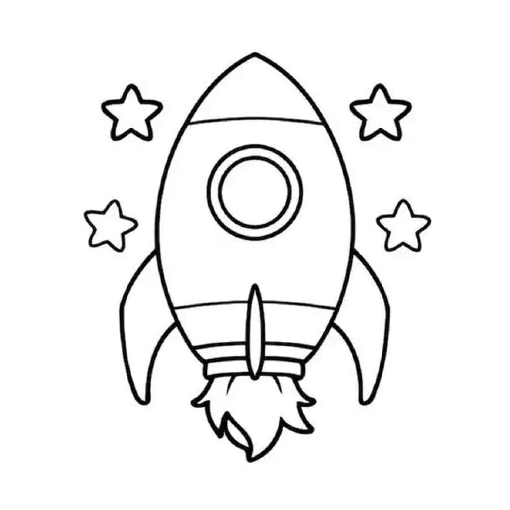 Desenho de Foguete Espacial para colorir e imprimir grátis
