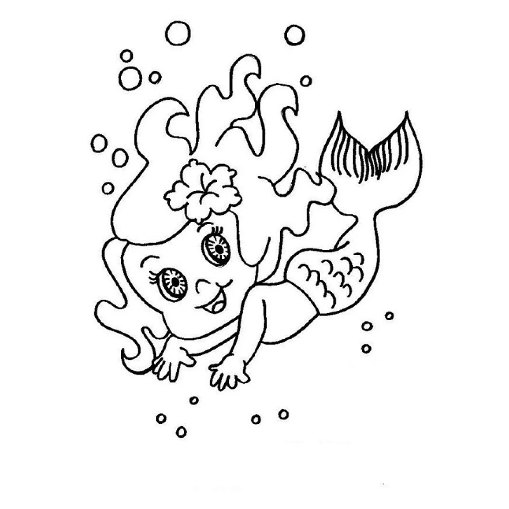 Desenho de Sereia Submersa para colorir e imprimir grátis