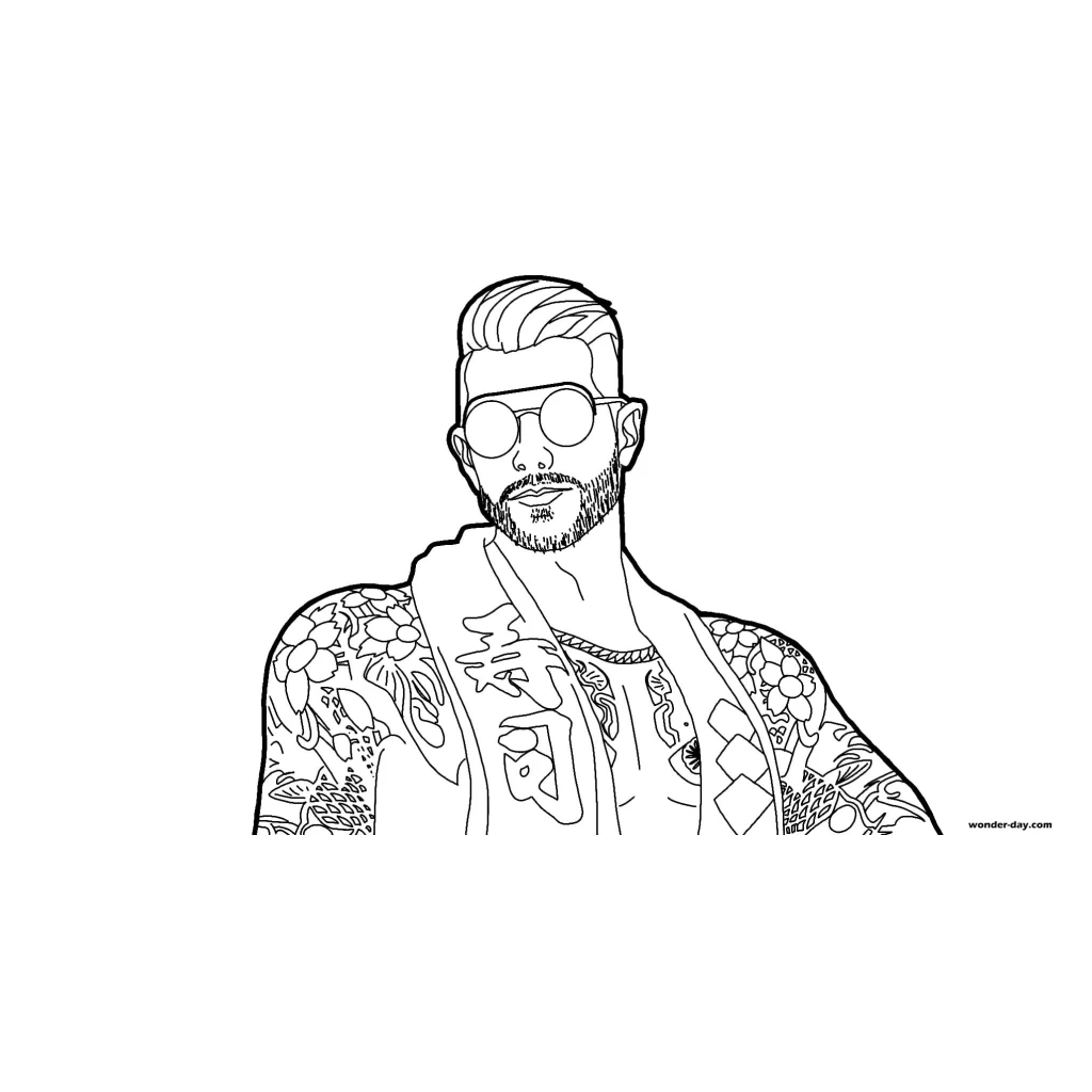 Desenho de Free fire personagem Alok para colorir e imprimir grátis