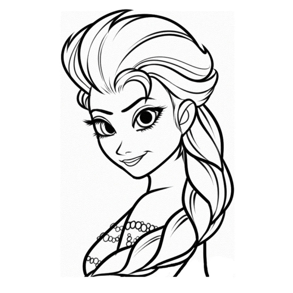 Desenho de Elsa De Frozen para colorir e imprimir grátis