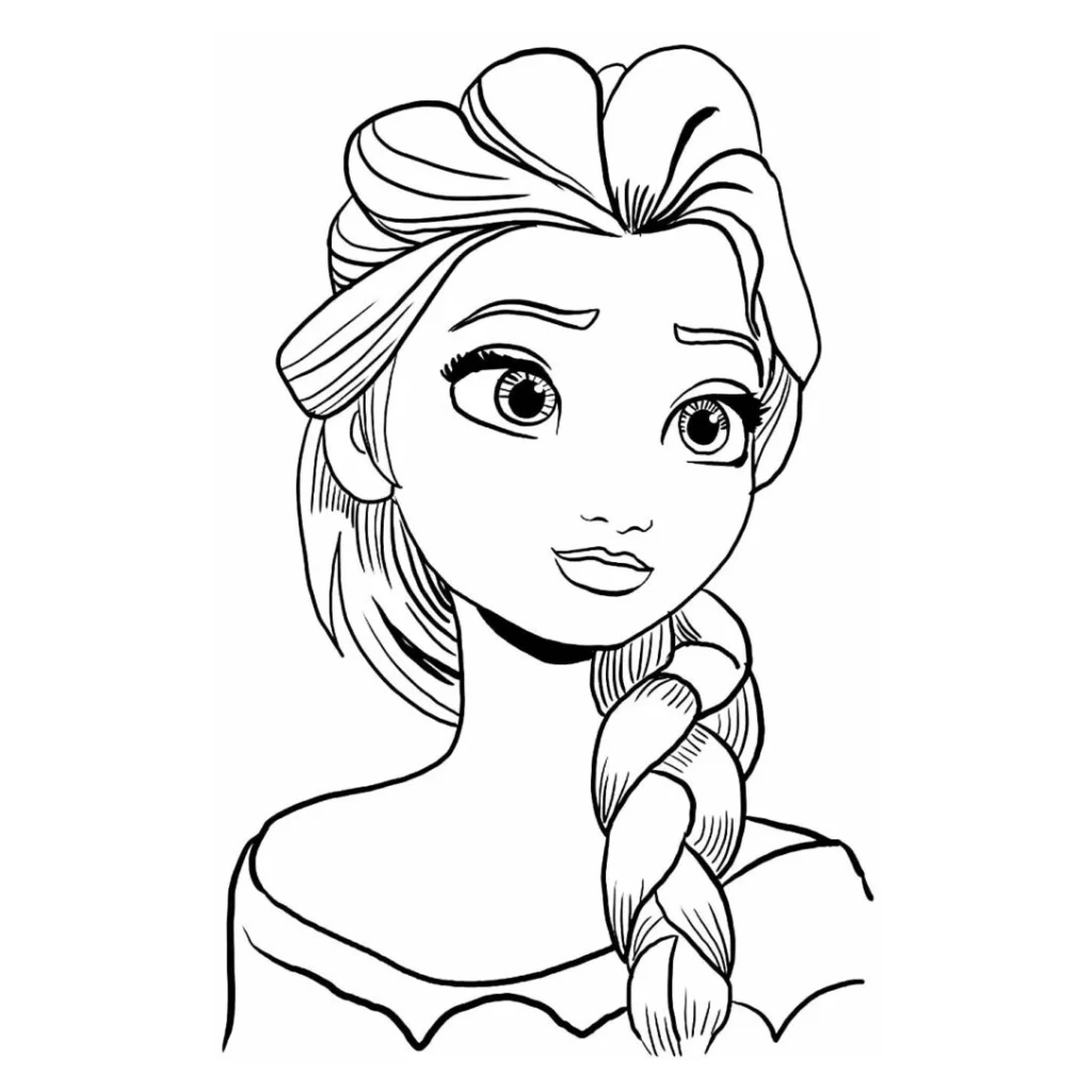 Desenho de Elsa De Frozen para colorir e imprimir grátis