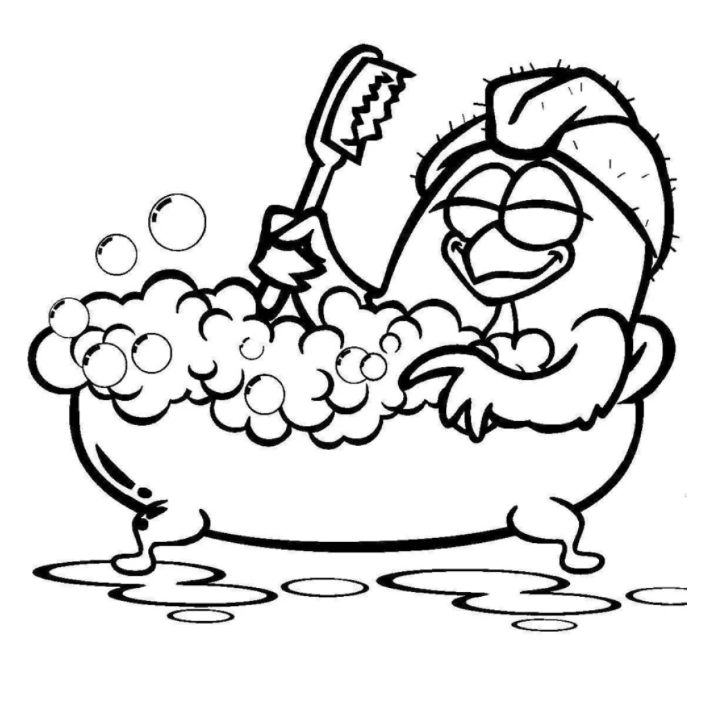 Desenho de Galinha Pintadinha Se Divertindo No Banho para colorir e imprimir grátis