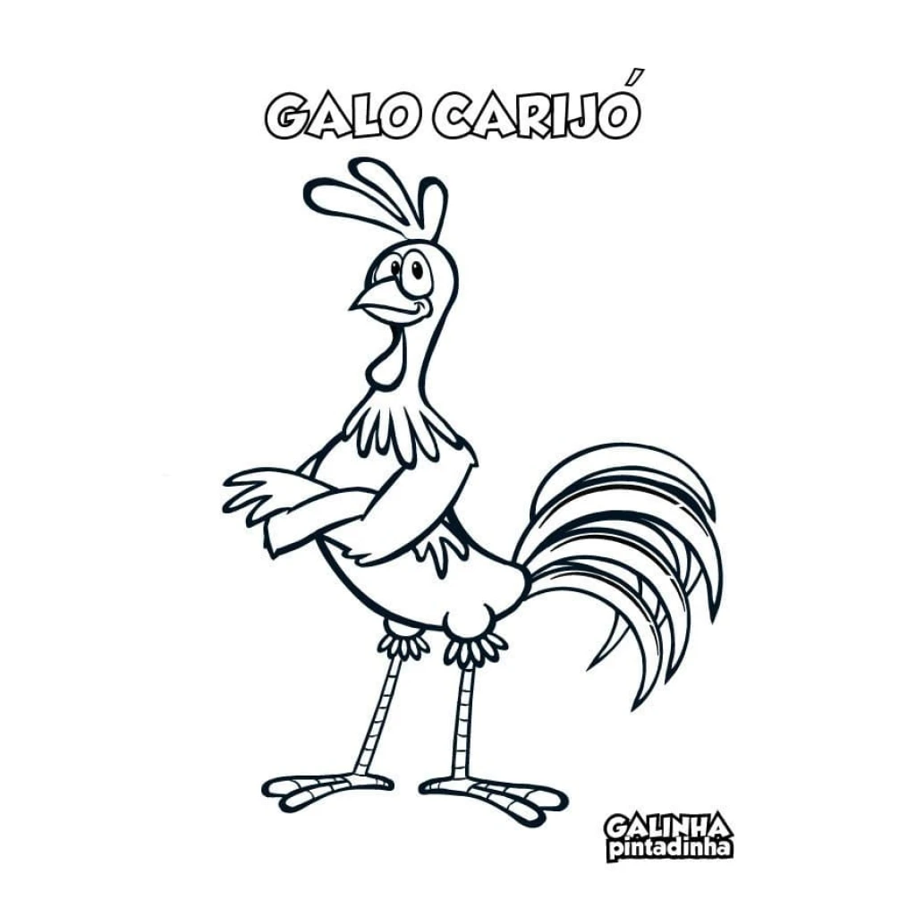 Desenho de Galo Carijó Da Galinha Pintadinha para colorir e imprimir grátis