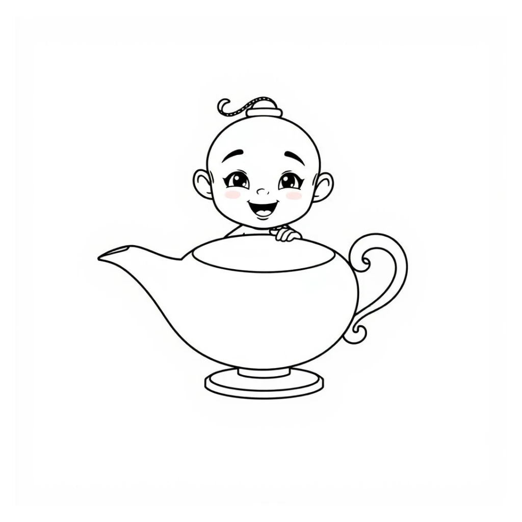 Desenho de Gênio Da Lâmpada para colorir e imprimir grátis