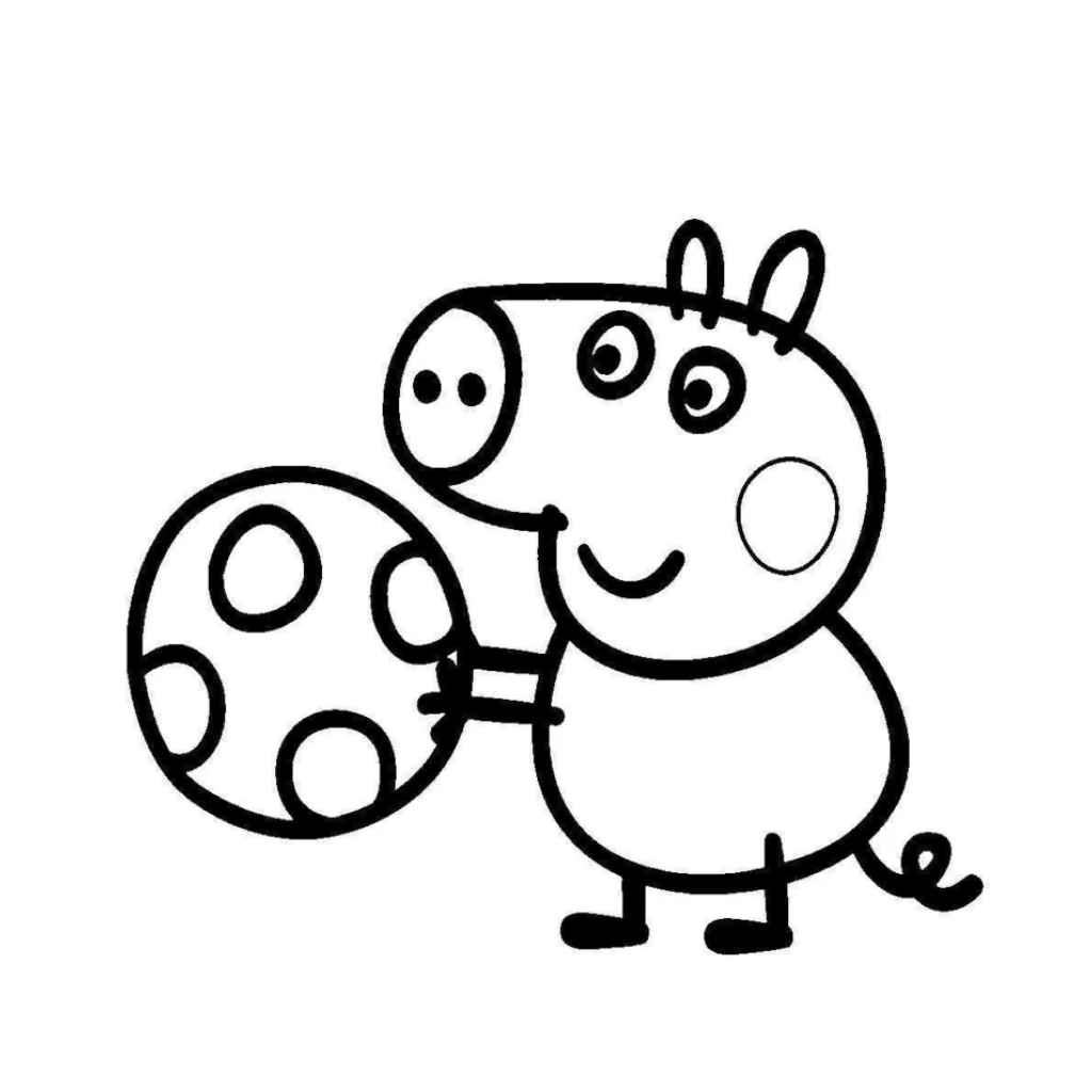 Desenho de George brincando com Bola para colorir e imprimir grátis