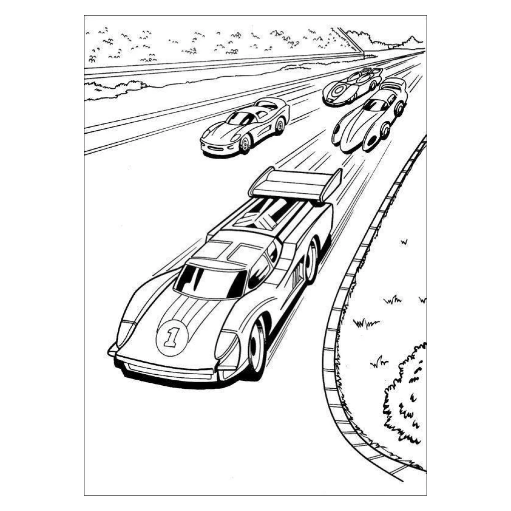 Desenho de Corrida De Carros para colorir e imprimir grátis