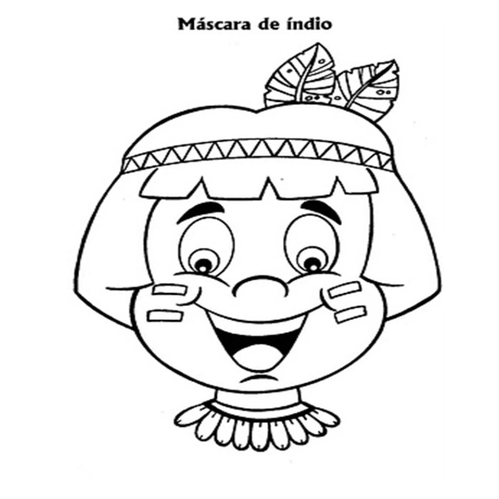 Desenho de Índio feliz e sorridente para colorir e imprimir grátis