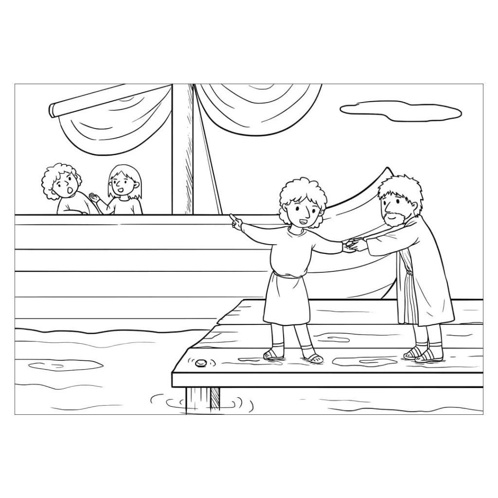 Desenho de Jonas E A Baleia para colorir e imprimir grátis