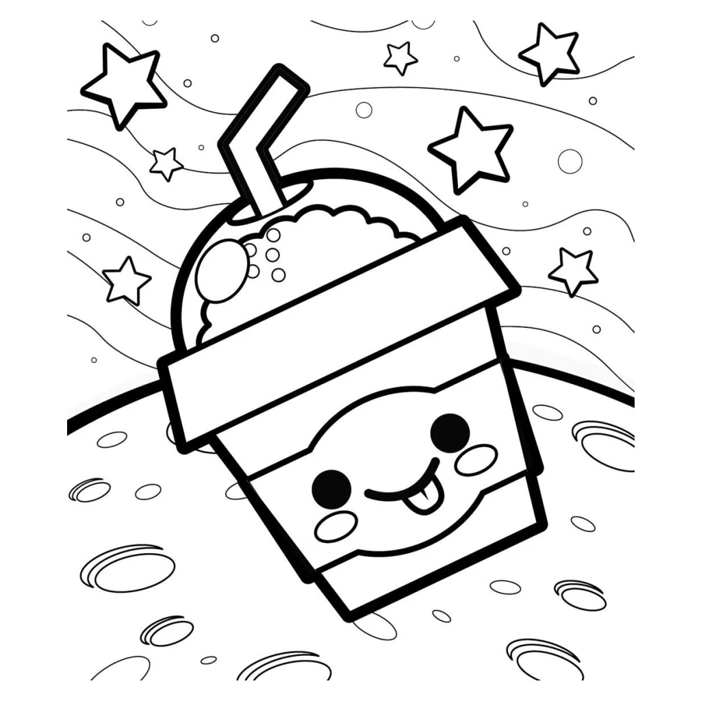 Desenho de Milkshake Divertido para colorir e imprimir grátis