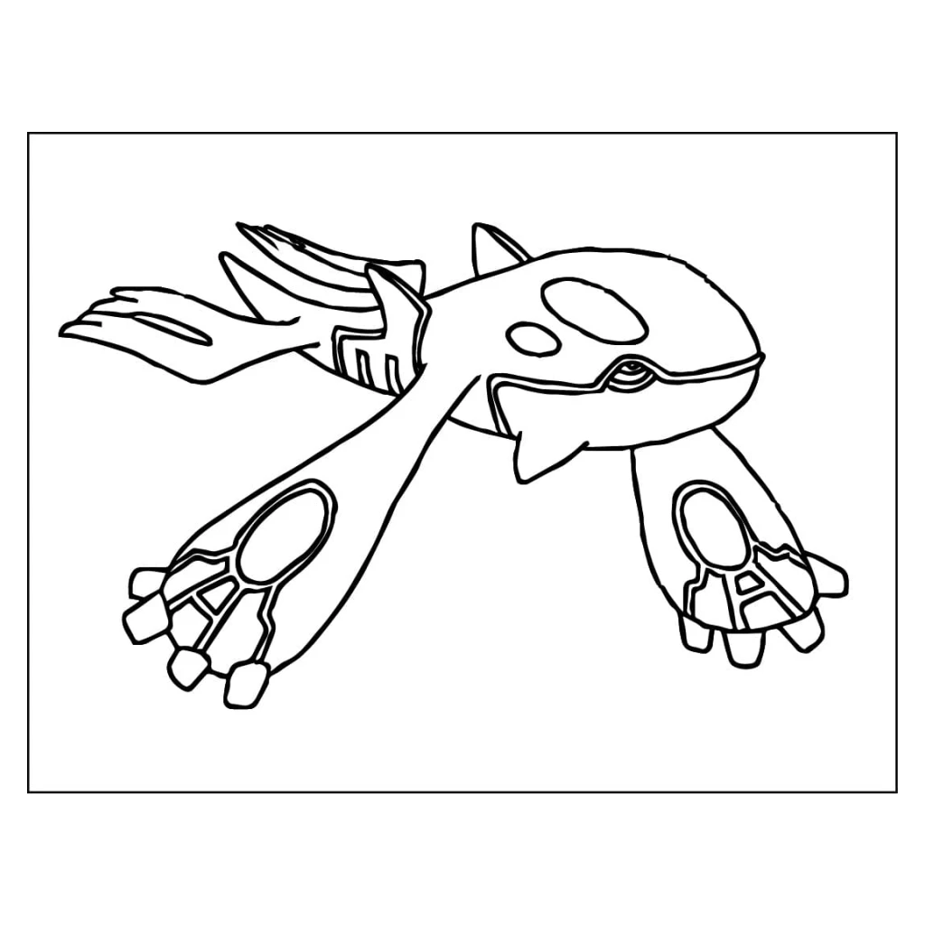 Desenho de Pokémon Kyogre para colorir e imprimir grátis
