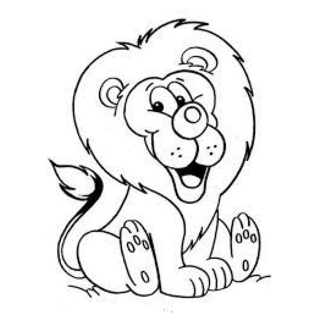 Desenho de Leão Divertido para colorir e imprimir grátis