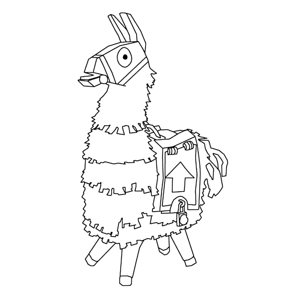 Desenho de Lhama Do Jogo Fortnite para colorir e imprimir grátis