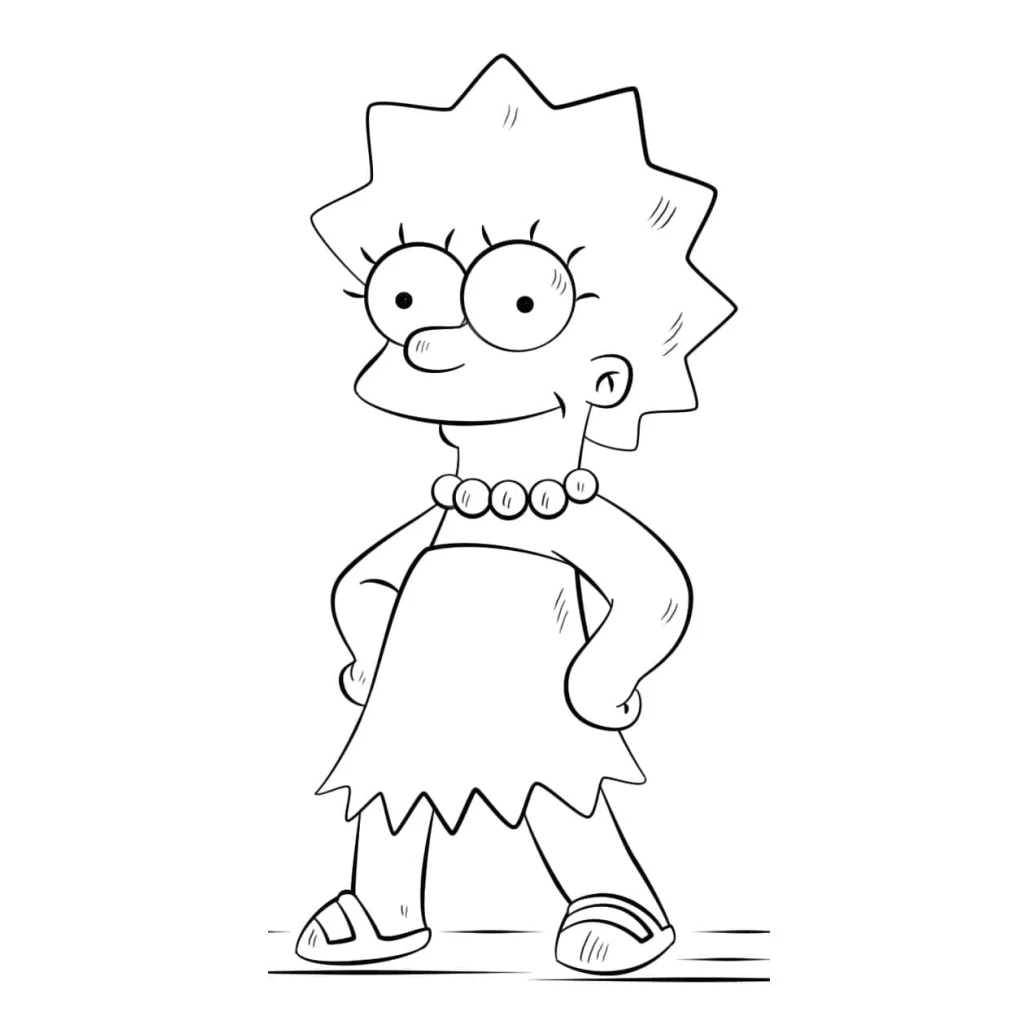 Desenho de Lisa Simpson para colorir e imprimir grátis