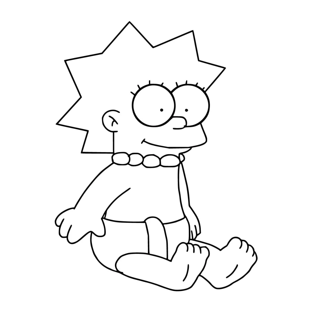 Desenho de Lisa Simpson para colorir e imprimir grátis