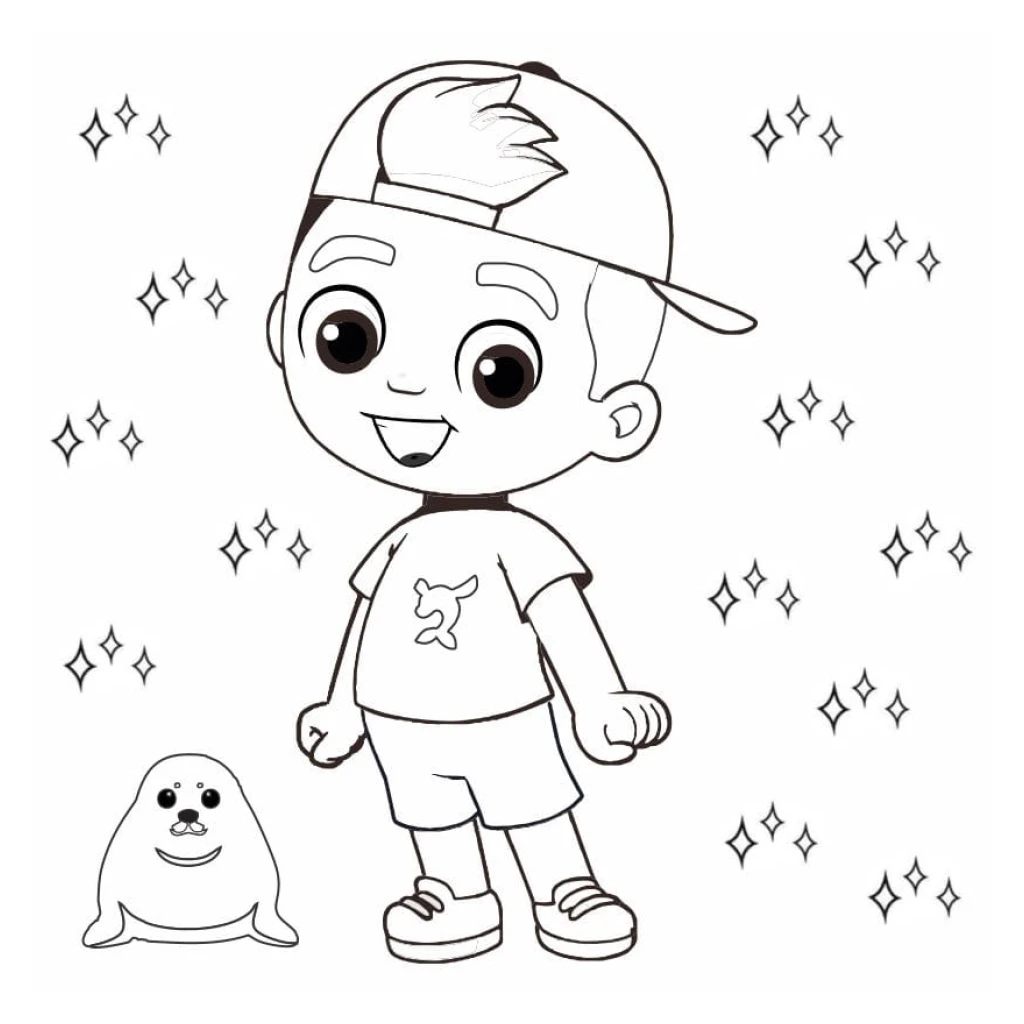Dibujo de Luccas Neto y Foca para colorear e imprimir gratis