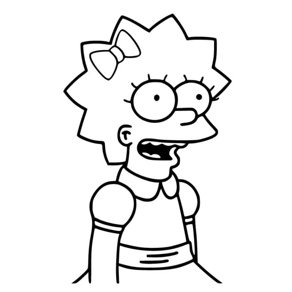 Desenho de Maggie Simpson para colorir e imprimir grátis