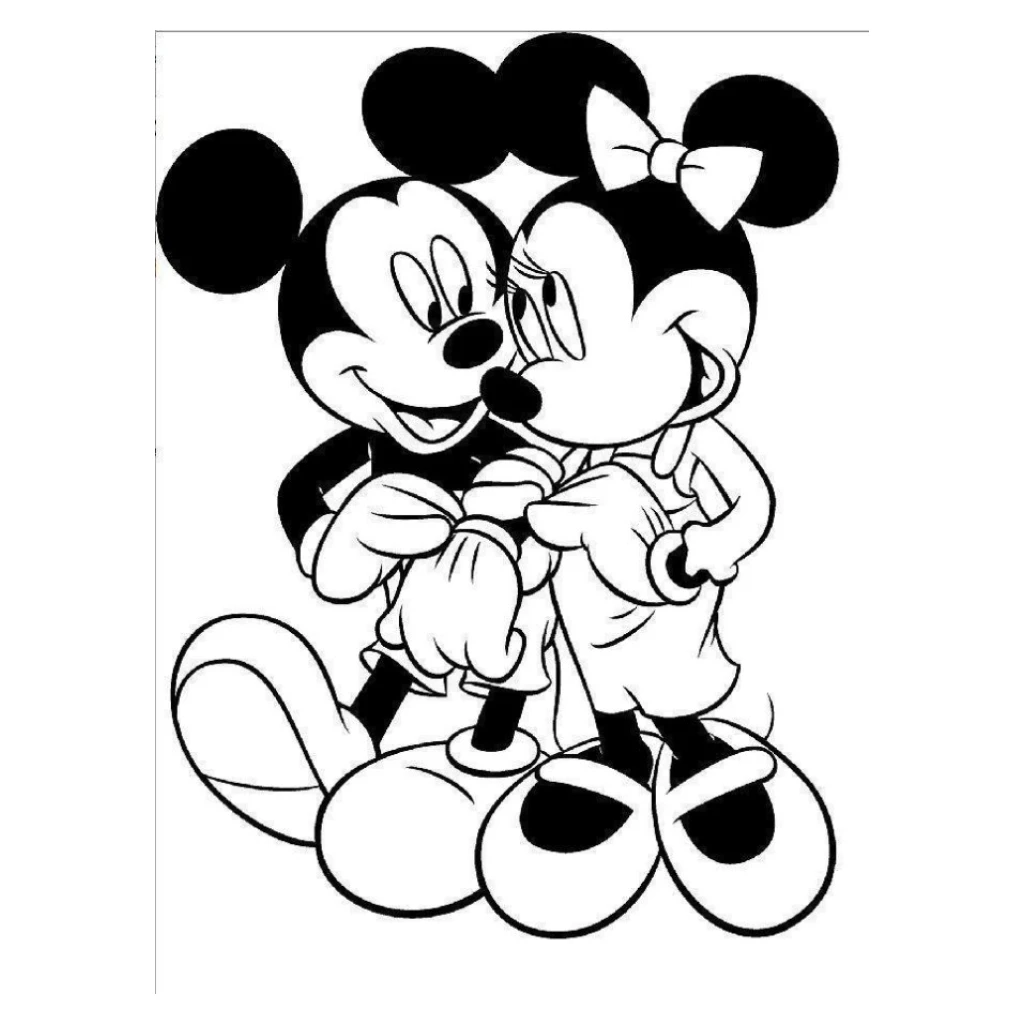 Desenho de Mickey E Minnie para colorir e imprimir grátis