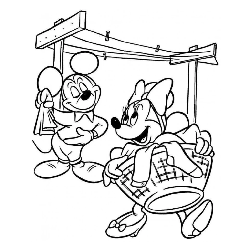 Desenho de Mickey E Minnie para colorir e imprimir grátis