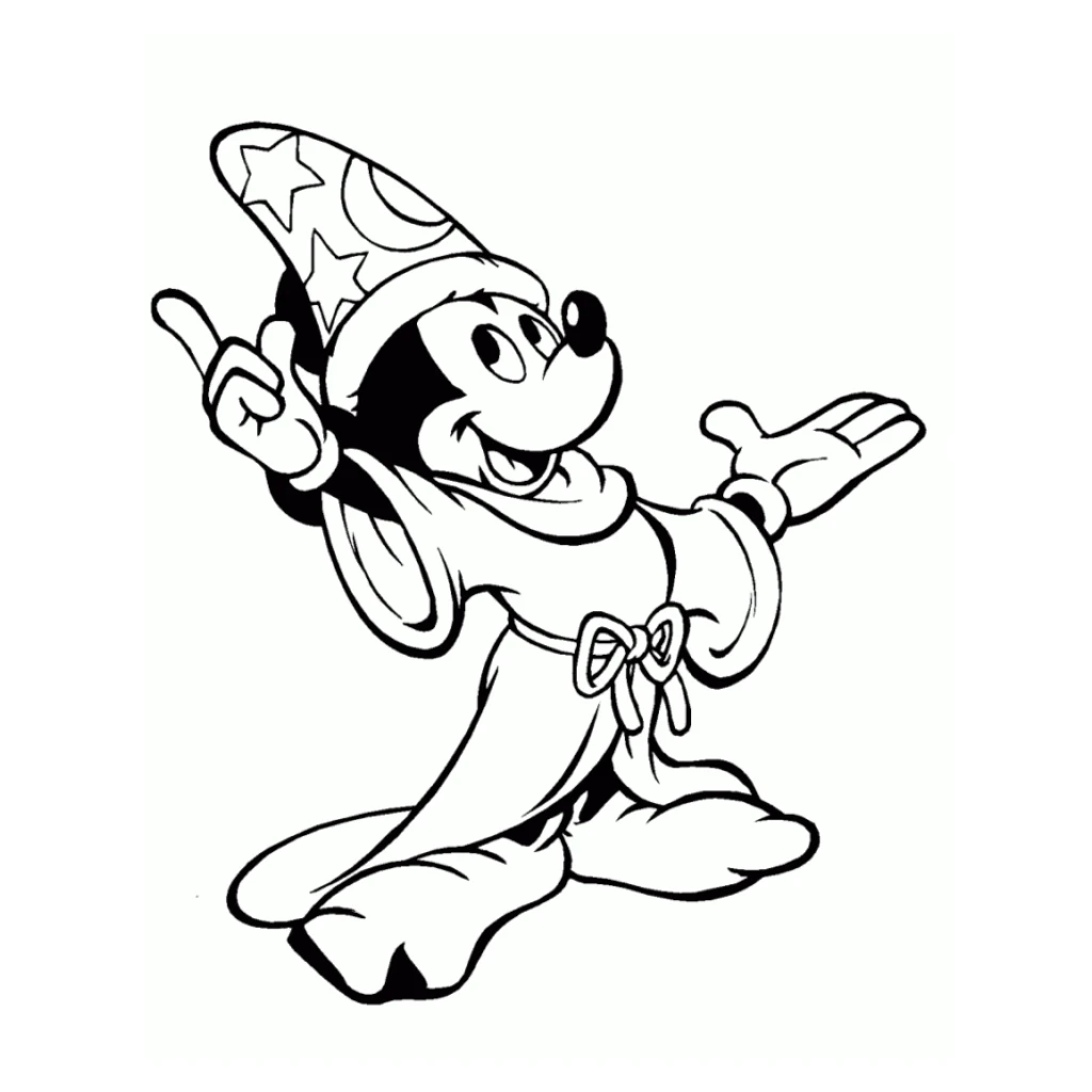 Desenho de Mickey Mouse Mágico para colorir e imprimir grátis