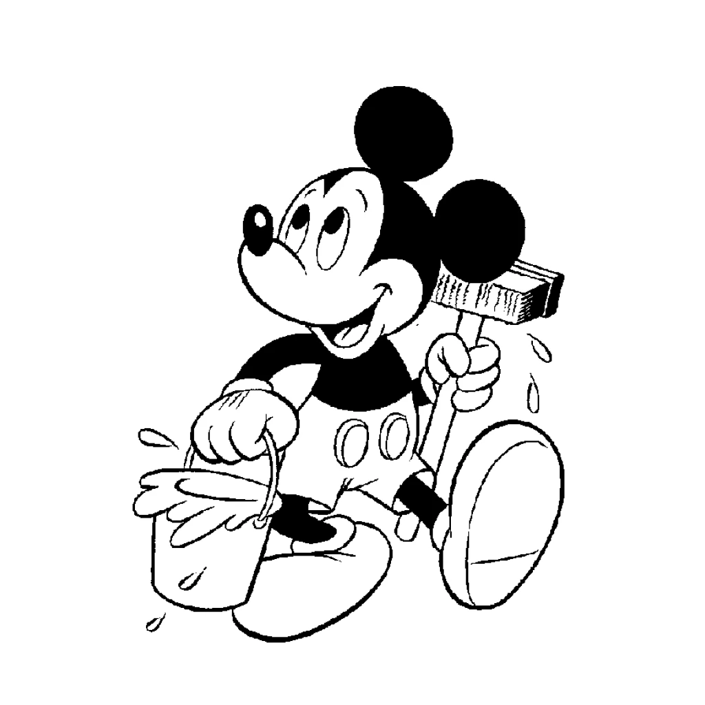 Desenho de Mickey Mouse Pintor para colorir e imprimir grátis