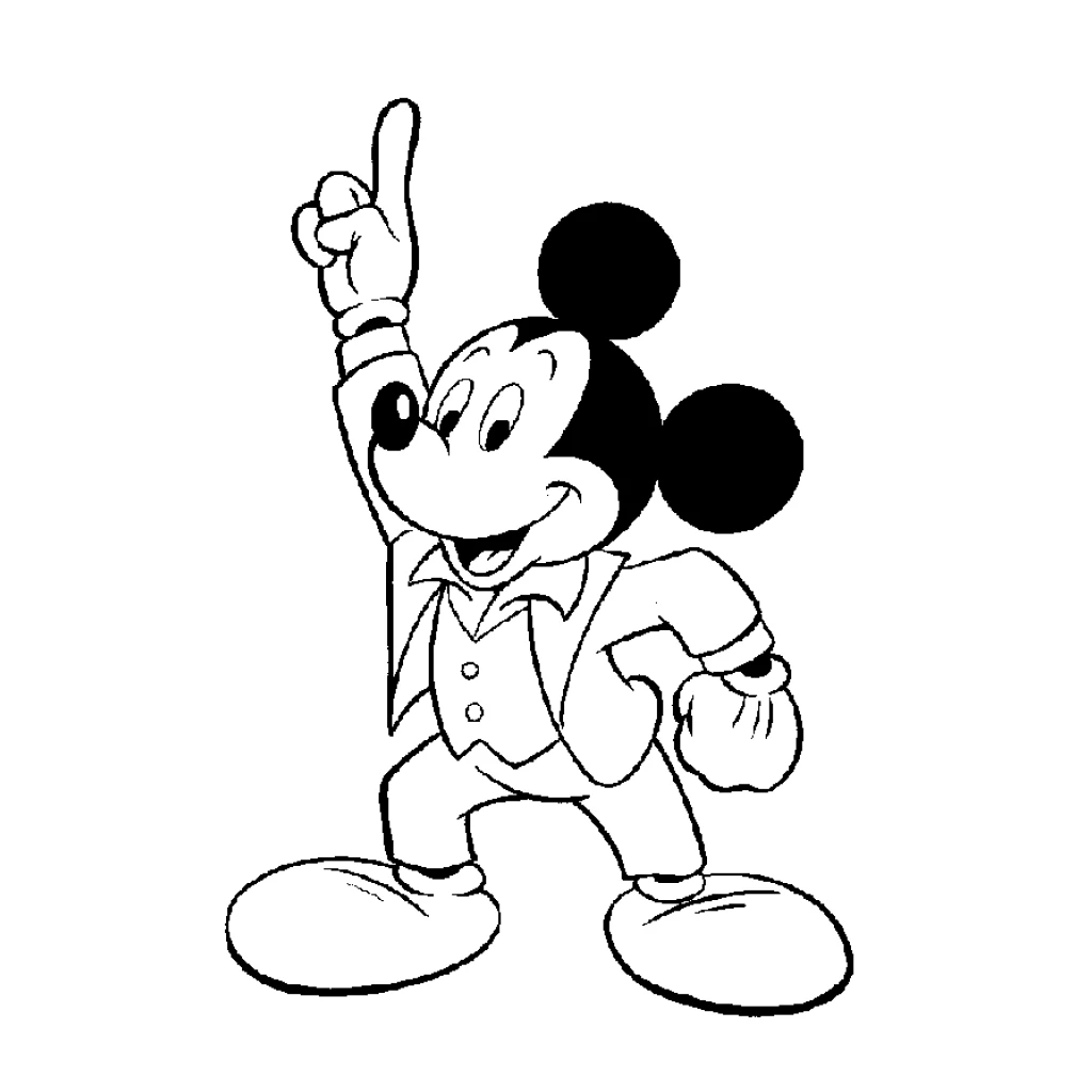 Desenho de Mickey Mouse para colorir e imprimir grátis