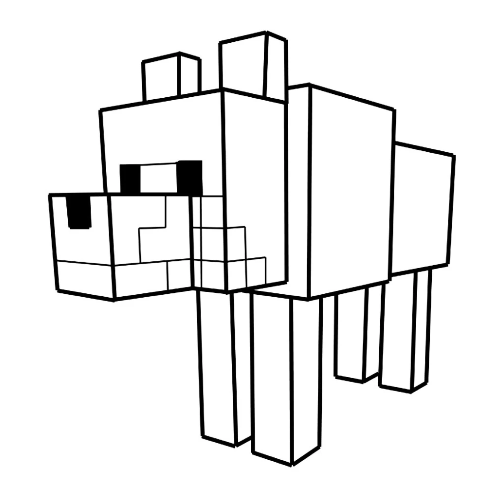 Desenho de Cachorro Em Estilo Pixelado para colorir e imprimir grátis