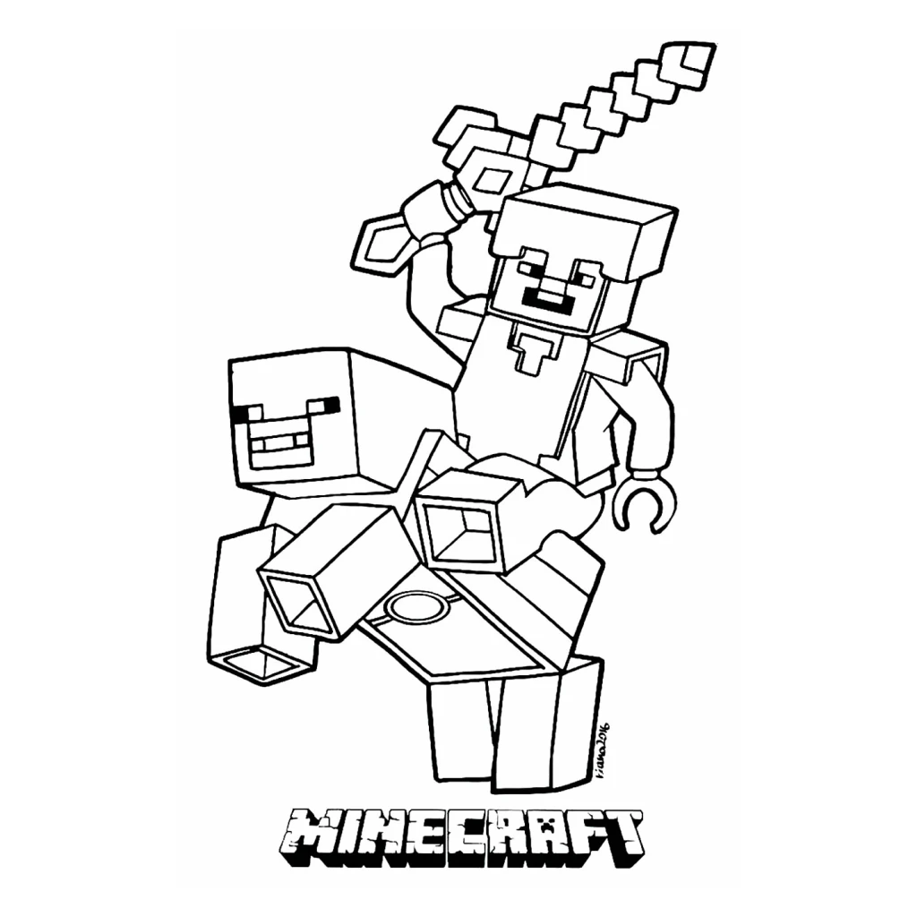 Minecraft coloring page to print for free
