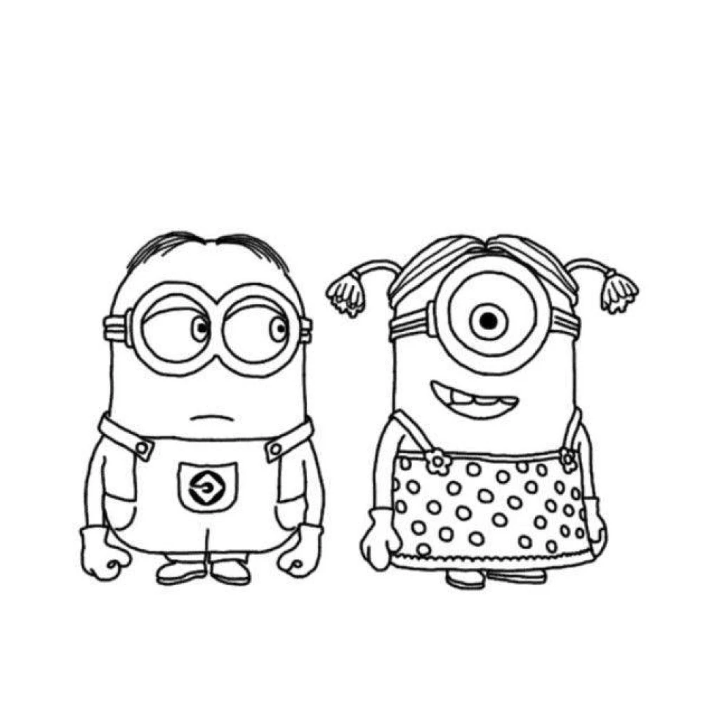 Desenho de Minions para colorir e imprimir grátis