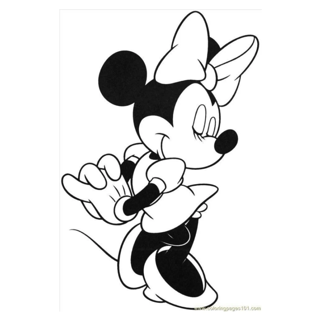 Desenho de Minnie delicada para colorir e imprimir grátis