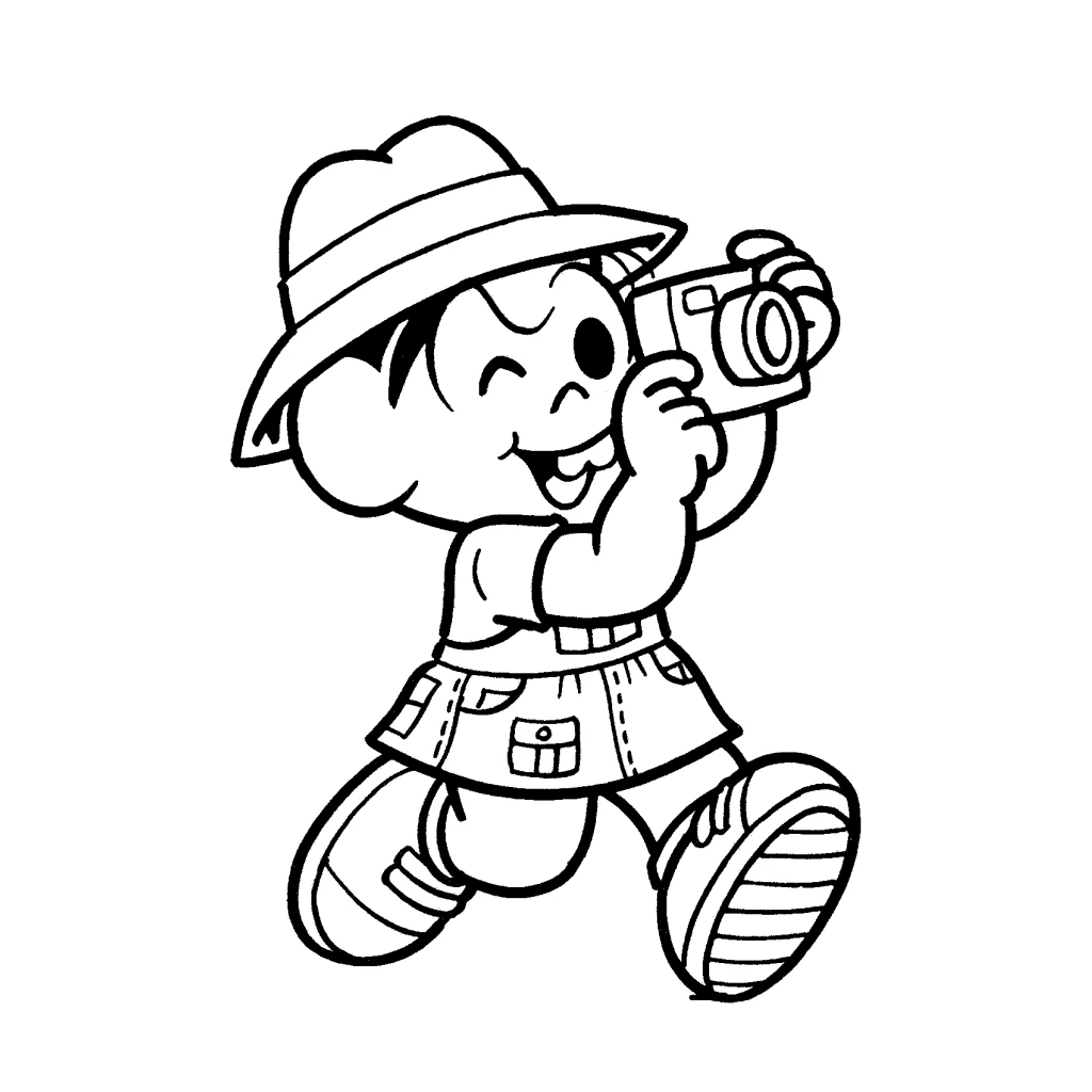 Desenho de Mônica Fotógrafa para colorir e imprimir grátis