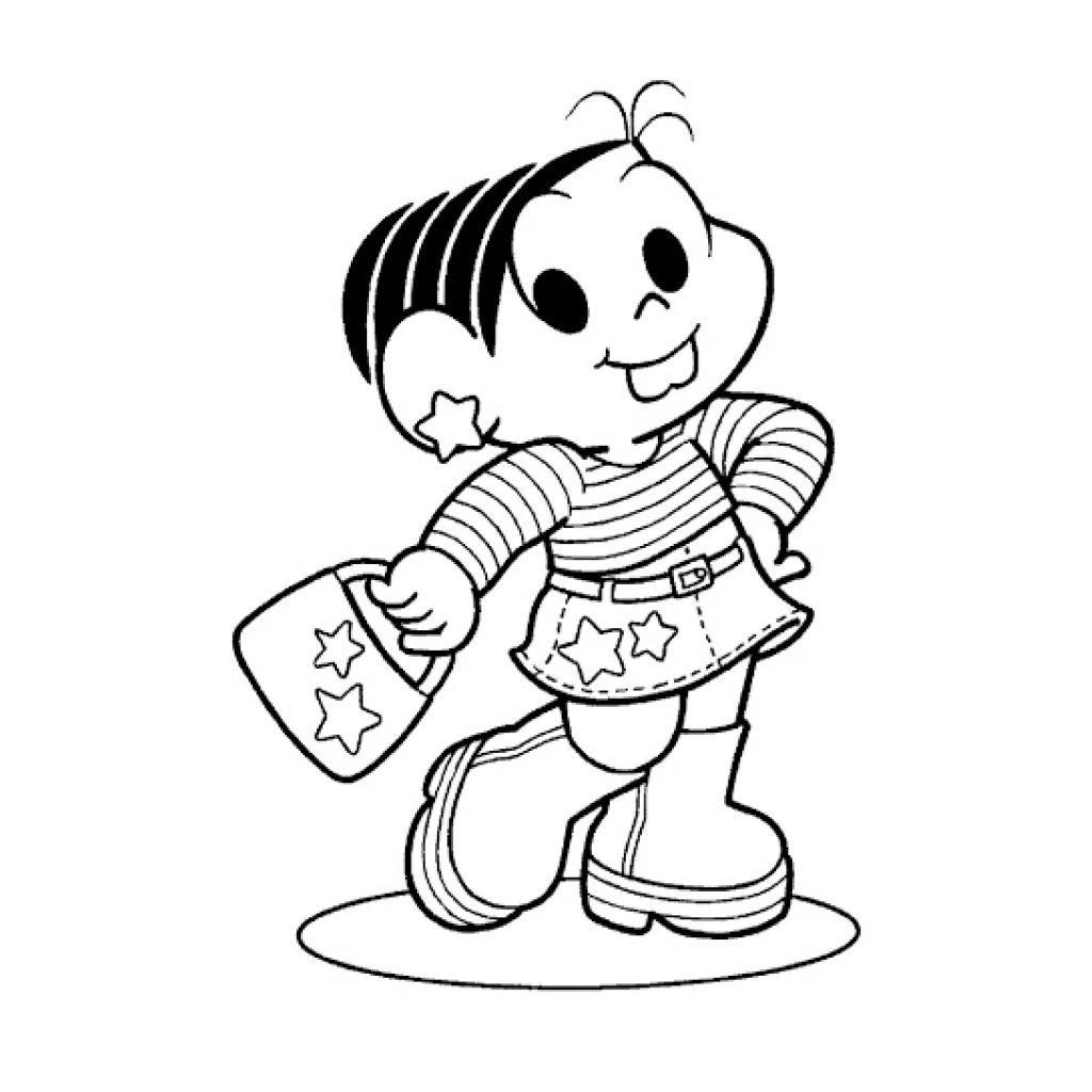 Monica dressed to go to a party coloring page to print for free