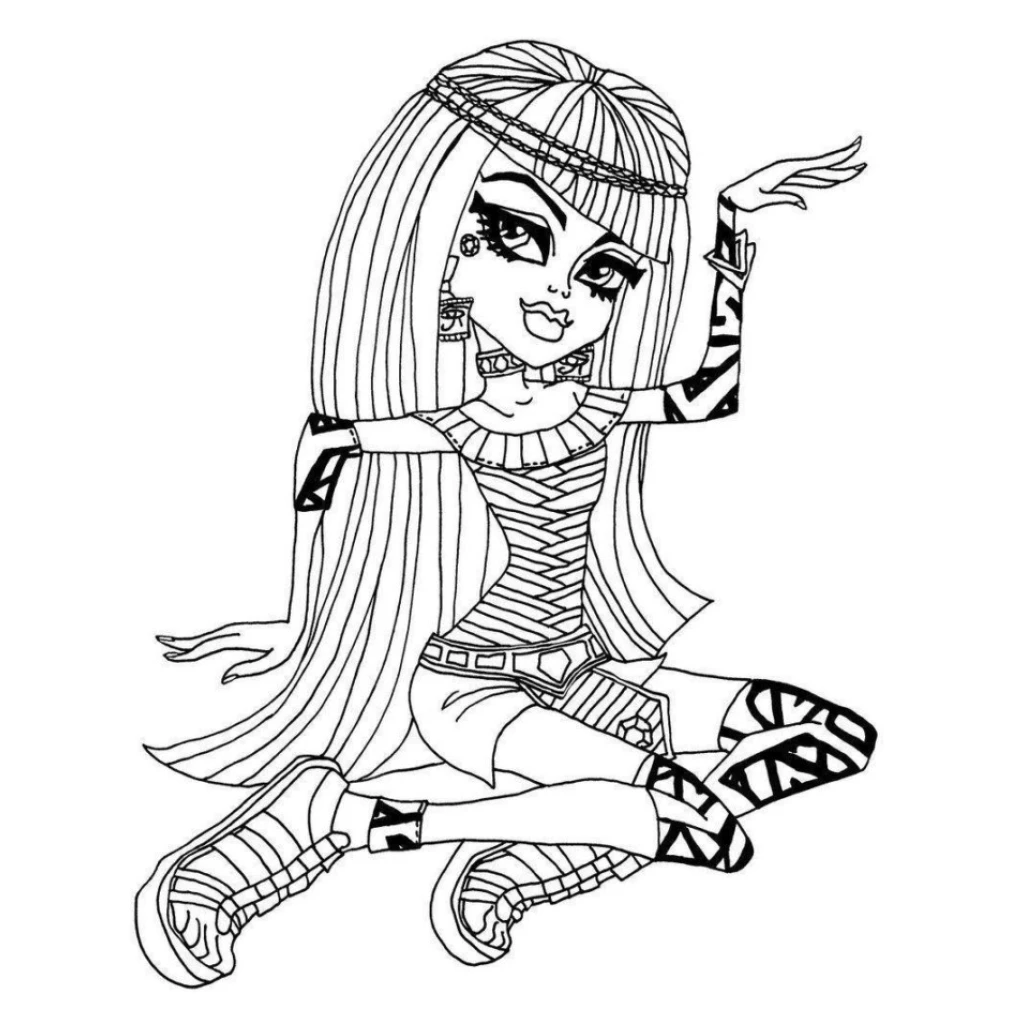 Stylish Monster coloring page to print for free